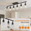 Ensemble d'éclairage sur rail à 6 spots noirs, appliques murales pour salle de bain, plafonniers de cuisine, spots orientables avec abat-jour en verre transparent pour cuisine, magasin ou couloir.-63805903