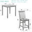 Table de salle à manger pour 4 personnes, carré gris à hauteur de comptoir 5 pièces avec chaises rembourrées, lignes élégantes, 4 intérieurs modernes