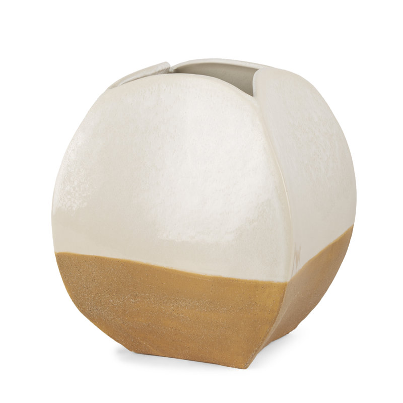 Stearne Short Off White Texture Vase