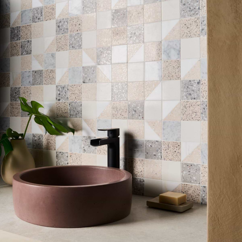 Elizabeth Sutton Artem Mosaic Tile, Swan White;Cream