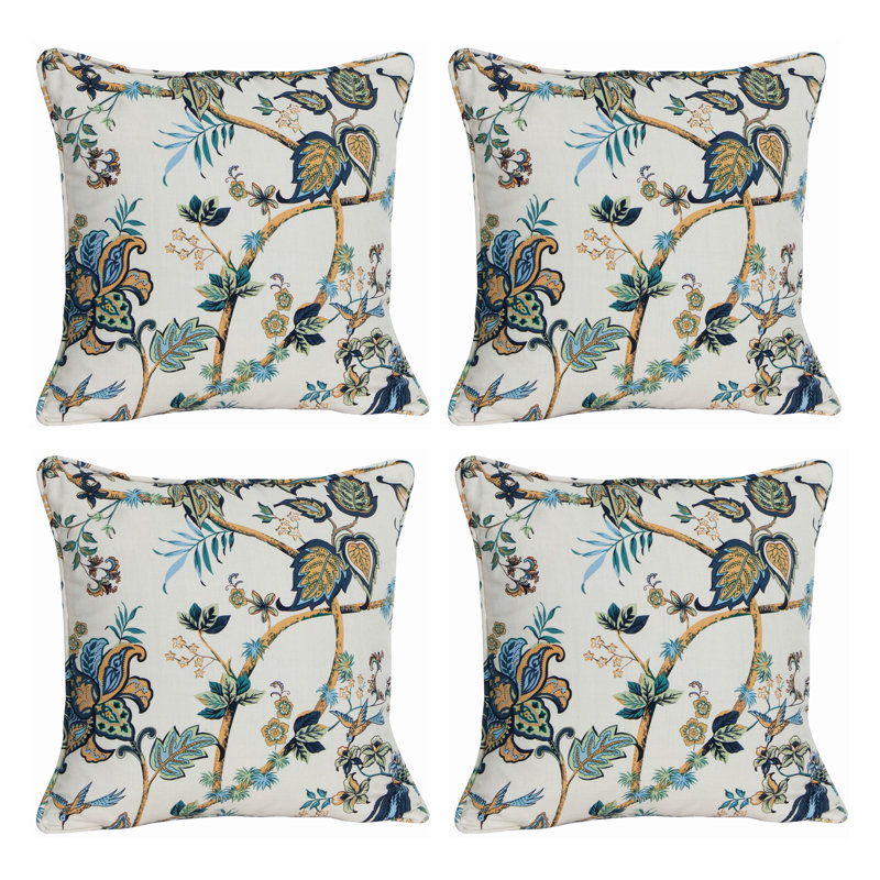 Armandine Floral Square Cushion, Blue