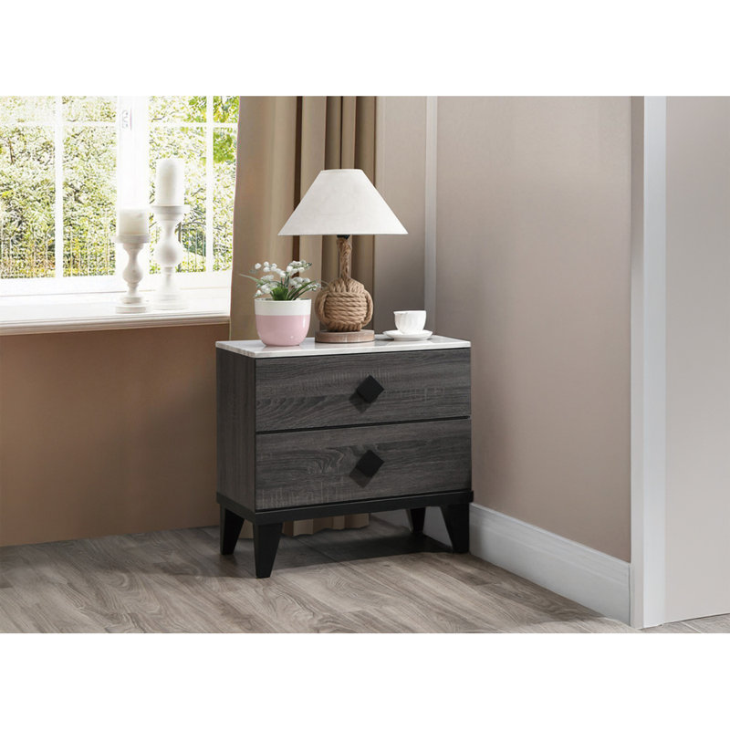 Tables de bout pour chambre à coucher Table de chevet moderne, Gris foncé