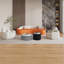 Table basse moderne en pierre frittée avec base en cuir pour le salon | Idée de cadeau
