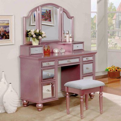 Ensemble de meuble-lavabo style transitionnel 1pc avec poignées de tiroir et miroir