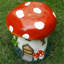 Tabouret de jardin 13,4 po, sculpture de jardin en résine surdimensionnée, base de forêt féerique, tabouret d'intérieur