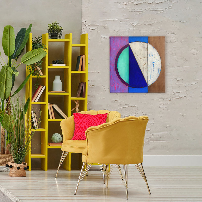 Structured Blue & Purple Circle Canvas, design by Matthew Finger, 30" H x 30" W