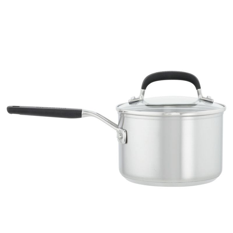 KitchenAid Stainless Steel Cookware Pots and Pans Set, 10 Piece, Brushed Stainless Steel