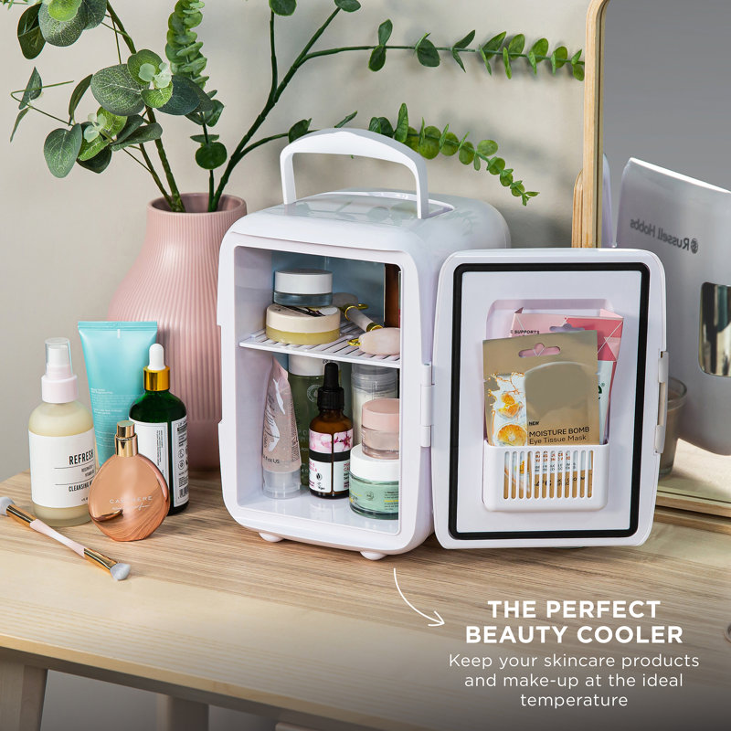 Russell Hobbs 4l Mini Compact Cooler For Drinks And Cosmetics, Retro Style,, White