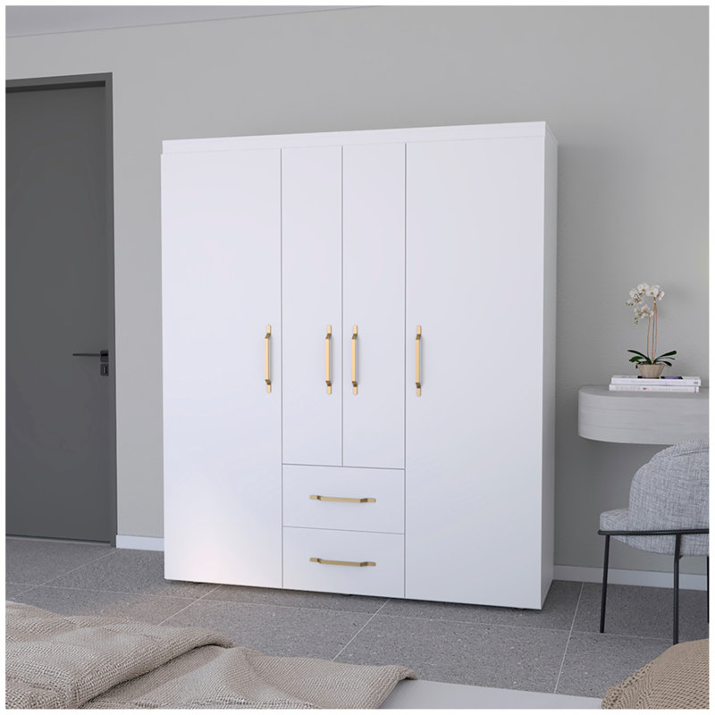 Armoire Elma, chambre à coucher, blanc