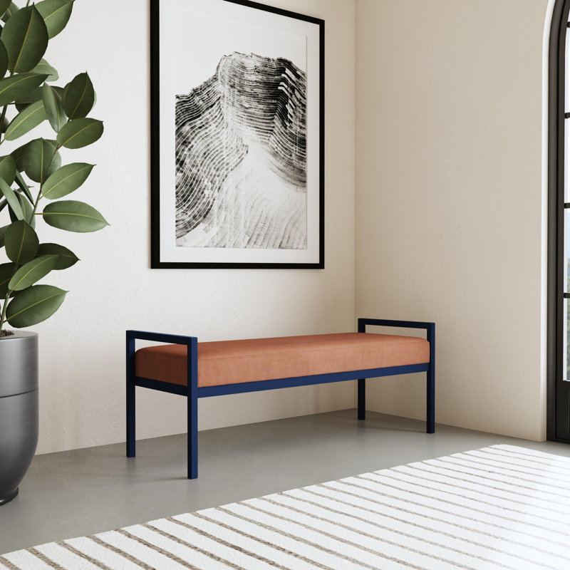Loxe Teddy Upholstered Bench, Spice Velvet