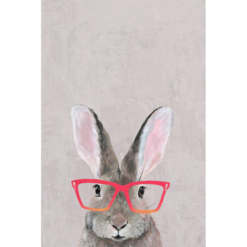 Hare With Red Glasses - Wrapped Canvas Print, 66cm H x 45cm W x 3.81cm D