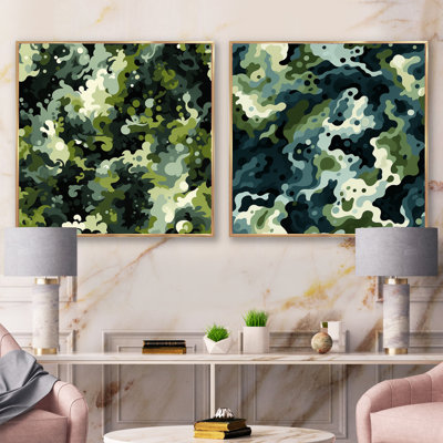 Corienne - ensemble de 2 collages carrés abstraits