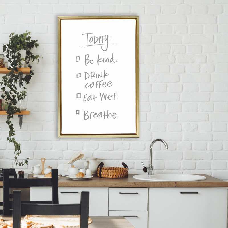 Simple Today's Checklist Floating Frame, design by SD Graphics Studio, 31" H x 21" W, Metallic Gold Floater Frame