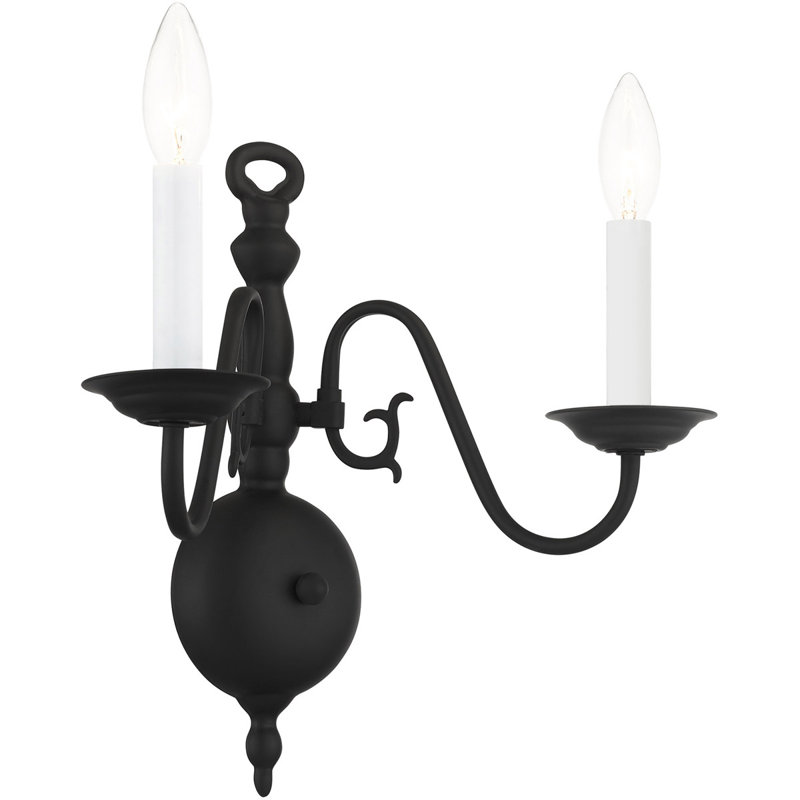 Benedetto Steel Candle Wall Light, Black