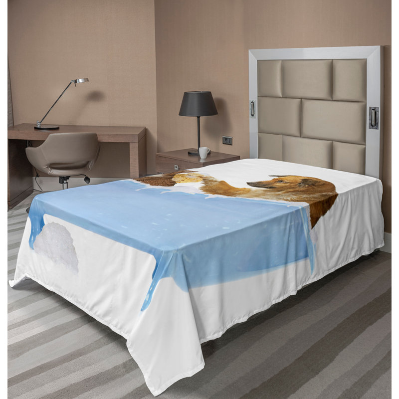Multicolore Ambesonne, Drap plat pour lit simple