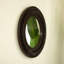 Miroir d'appoint mural rond en bambou naturel