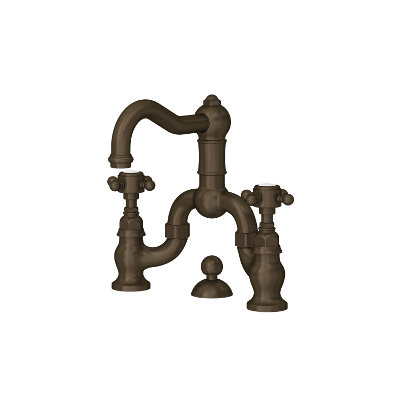 Acqui Bridge Lavatory Faucet, Tuscan Brass, Cross Handle