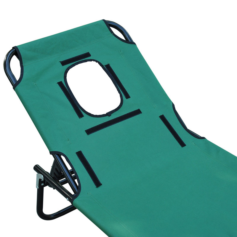 Chaise longue simple inclinable 75 po Caillo, Vert foncé