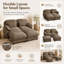 Canapé d'angle Gatton 2 places effet nuage avec 2 poufs amovibles, ensemble de canapés modulaires en chenille, assise profonde surdimensionnée avec coussins en mousse et ressorts, canapé d'angle spacieux pour salon-1037729791
