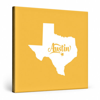 Home Sweet Austin — Texas State Silhouette — Canvas Wall Art