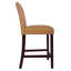 Accent Stool - Ensemble de 2 chaises de comptoir, revêtement en similicuir brun, dossier capitonné