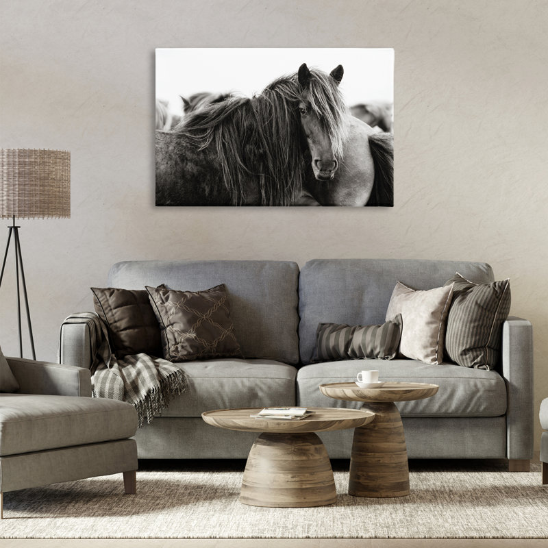 «Gazing Horse parmi le troupeau», art mural par PHBurchett, H 24 po x l 36 po