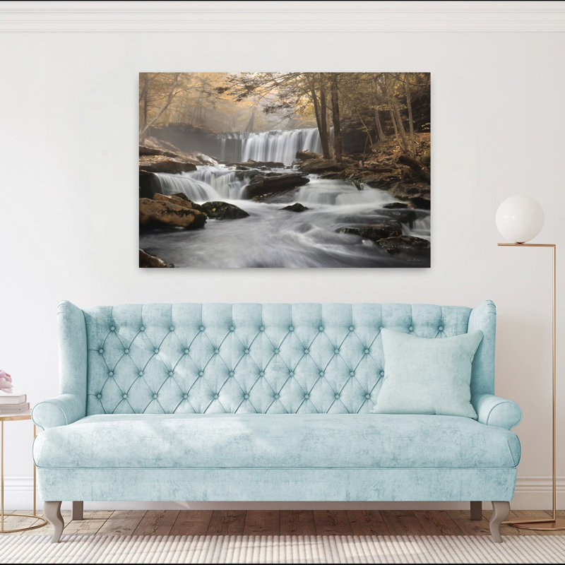 Golden Oneida Falls 1 Piece Wrapped Canvas Wall Art, 101.6cm H x 152.4cm W