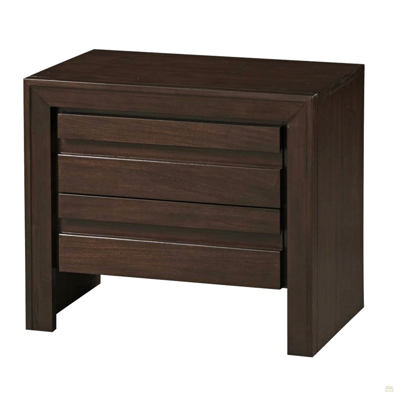 Table de chevet en bois avec deux tiroirs