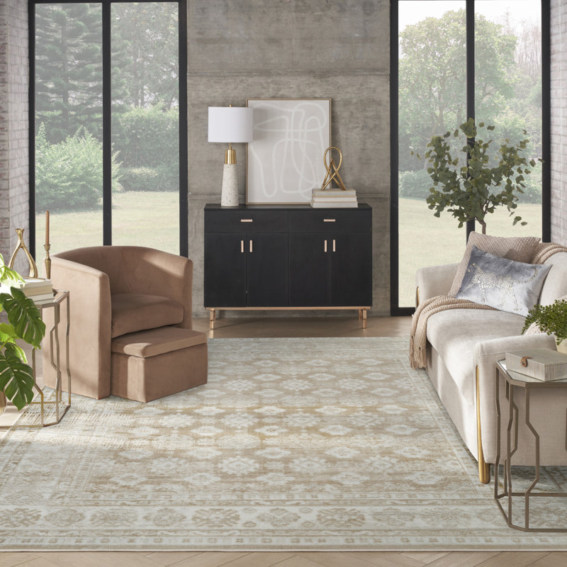 Tapis d'intérieur crème beige Nourison Dekor 7 pi 10 po x 9 pi 10 po, Rectangle 7 pi 10 po x 9 pi 10 po