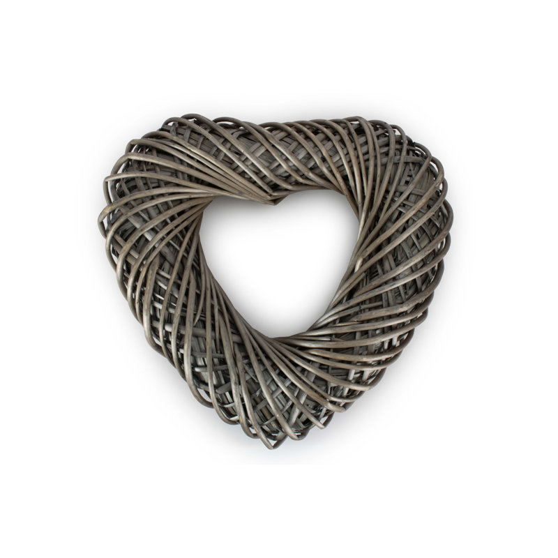 Wicker 50cm Heart Shaped Wreath