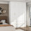 93.9" H Bedroom Armoire with Top Cabinet, Hanging Rod, and 4 Drawers