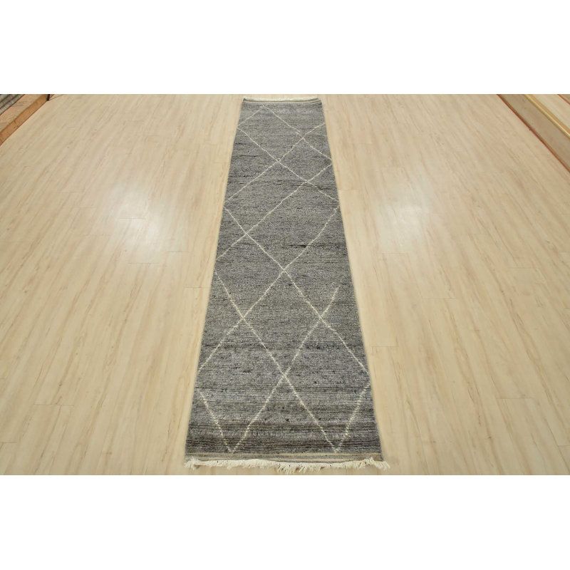 Rivky One-of-a-Kind 2’7” X 10’3” Runner Wool Area Rug in Gray