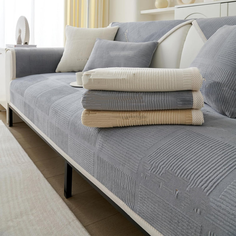 Fabric Box Cushion Sofa Slipcover