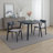 43" Real Rectangular Dining Table, Black Finish