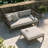 Northlake Outdoor Teak Wood Loveseat And Ottoman Set In Pebble-123103149