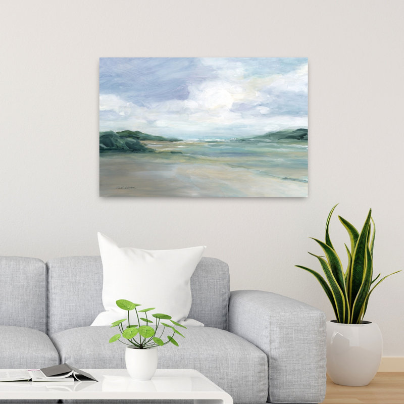 «Wet Sandy Beaches», art contemporain abstrait côtier contemporain, H 36 po x l 24 po