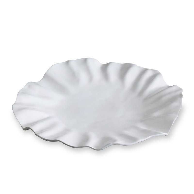 Grand plateau rond Vida Bloom (blanc)