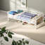Lits peu encombrants, structure en acier blanc, chambre à coucher compacte moderne