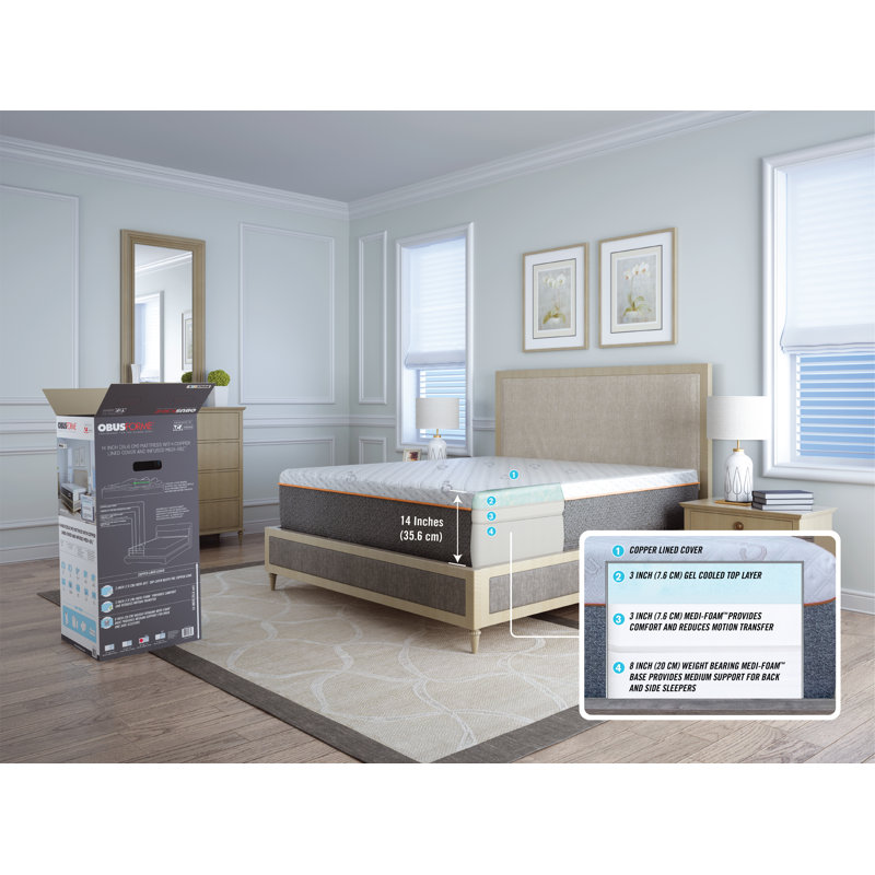 Matelas en mousse viscoélastique gélifiée 14 po Dualcool, Complète
