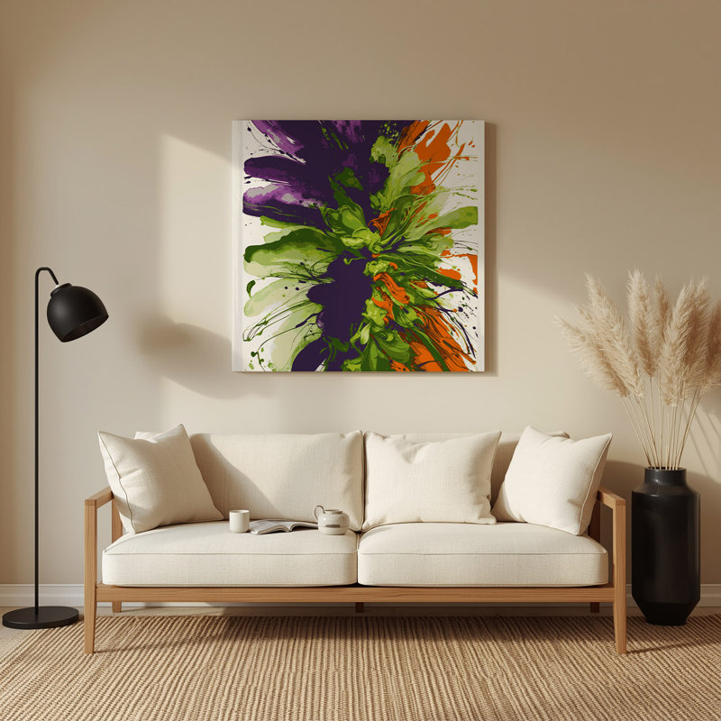 Aquarelle abstraite 58, art mural en métal beige