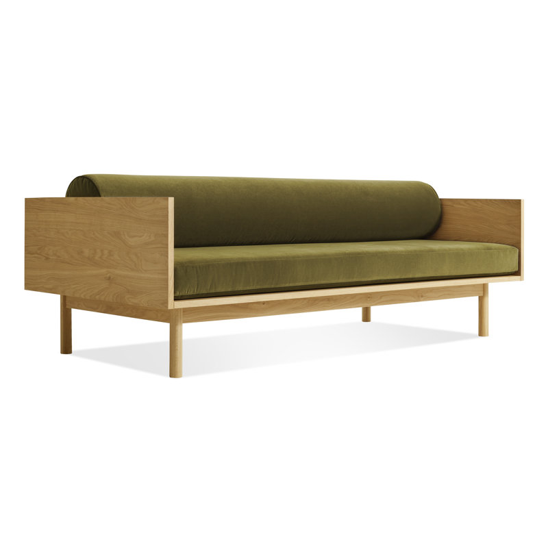Velours vert Loden, Velours performance vert foncé Bella, Chêne blanc