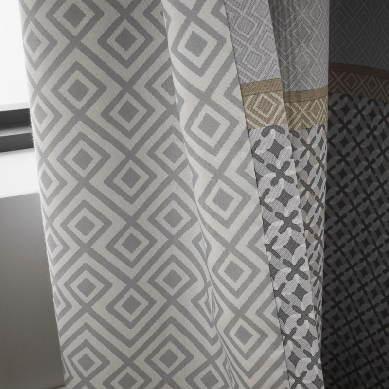 Malawa Geo Eyelet Curtain, 117 W x 183 D cm