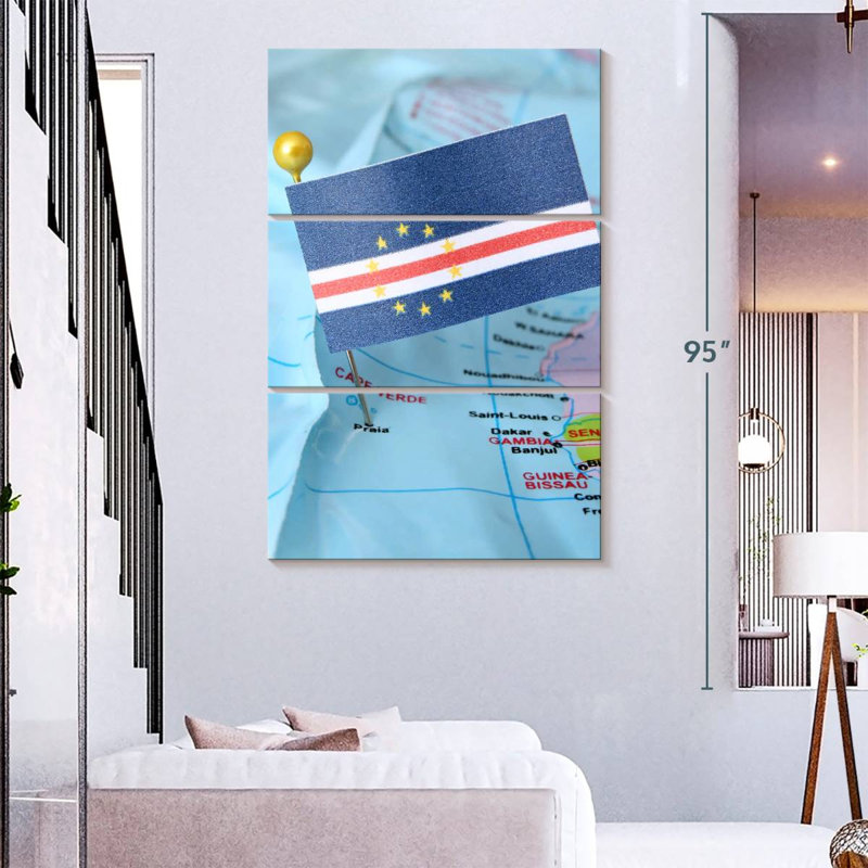 Borges Cape Verde Flag And Map, 74" H x 48" W
