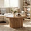 Table basse ronde ronde élégante 31,5 po avec base cylindrique pour le salon