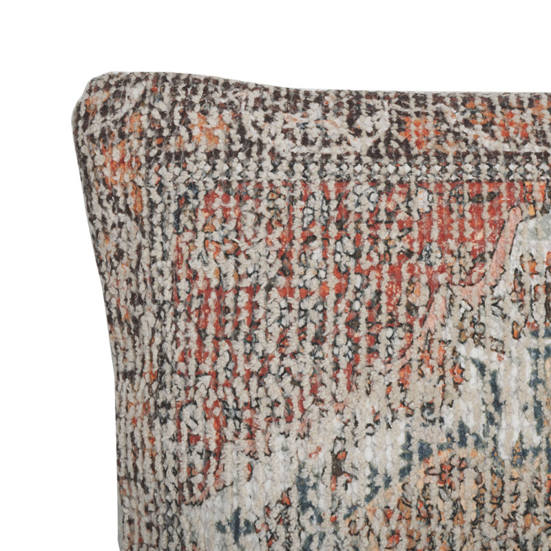 Ara 16 x 22 Inch Rust Cotton & Polyester Lumbar Pillow