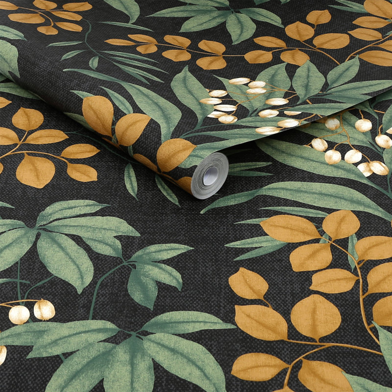 Superfresco Easy Spring 2024 Wallpaper Double Roll, Ochre/Black