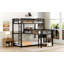 Lit superposé simple en L en forme de L, noir (ANCIEN SKU: MF285891AAB)