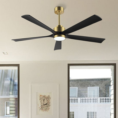 Ventilateur de plafond standard à 5 pales Bascio avec télécommande et ensemble d'éclairage inclus
