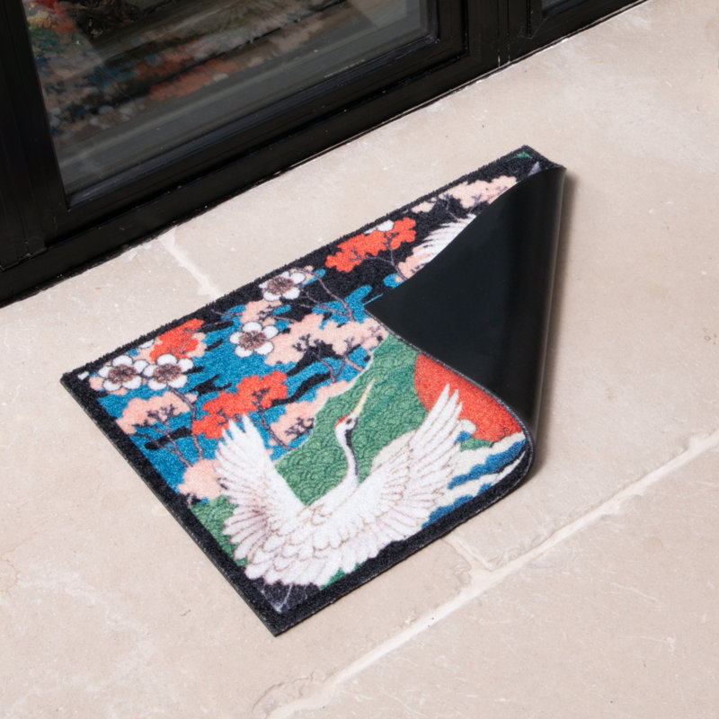 Non-Slip Floral Doormat, 60x40cm