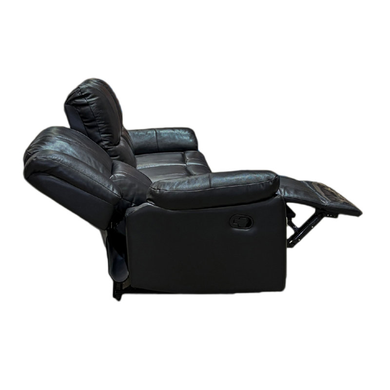 Canapé inclinable en cuir Las Vegas - Noir, Black